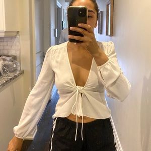 Wilfred tie front blouse.